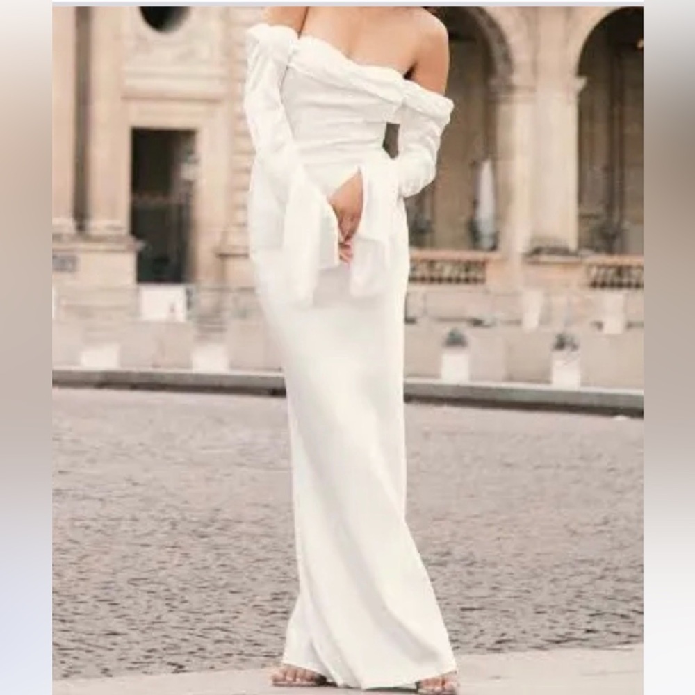 Meshki GISELLE Ivory Satin Dress